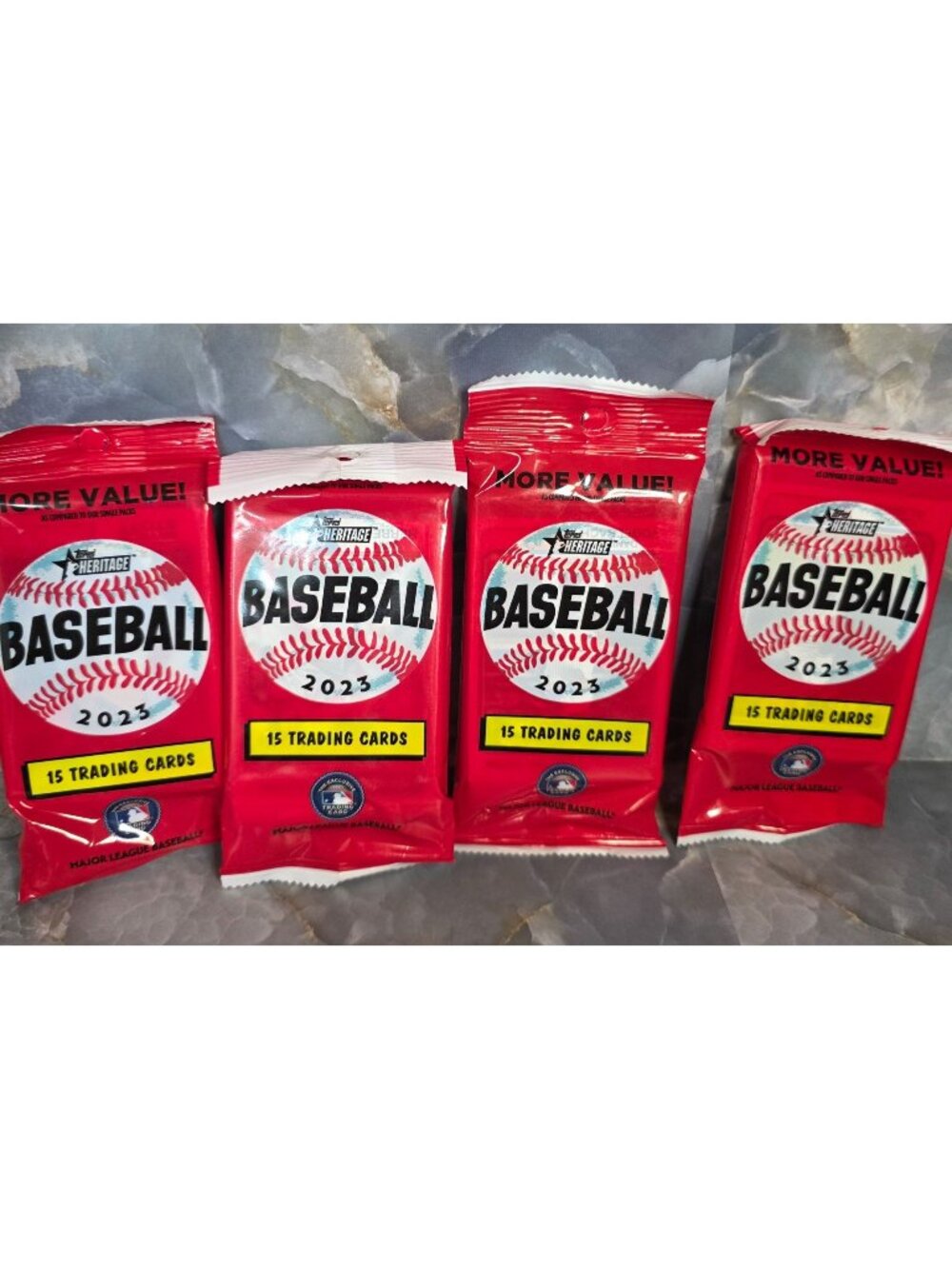 2023 Topps Heritage BB 4-Pack Lot Factory Sealed 60 Cards MLB Trading Cards